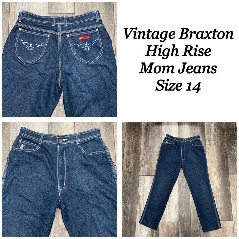 Vintage Braxton Stretch High Rise Mom Jeans Size 14
